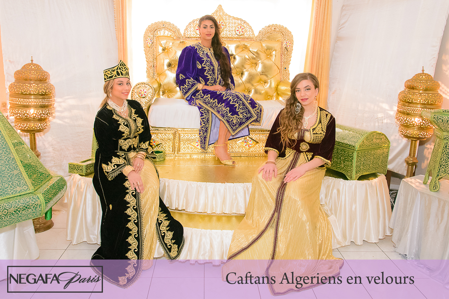 Caftans Algeriens en velours de Negafa
